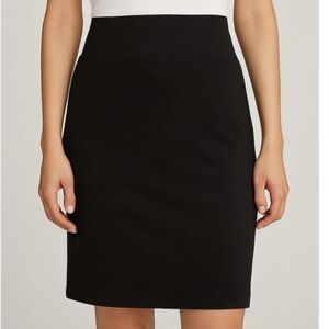 Eileen Fisher Dark Brown Stretch Crepe Knee Length Skirt Sz M